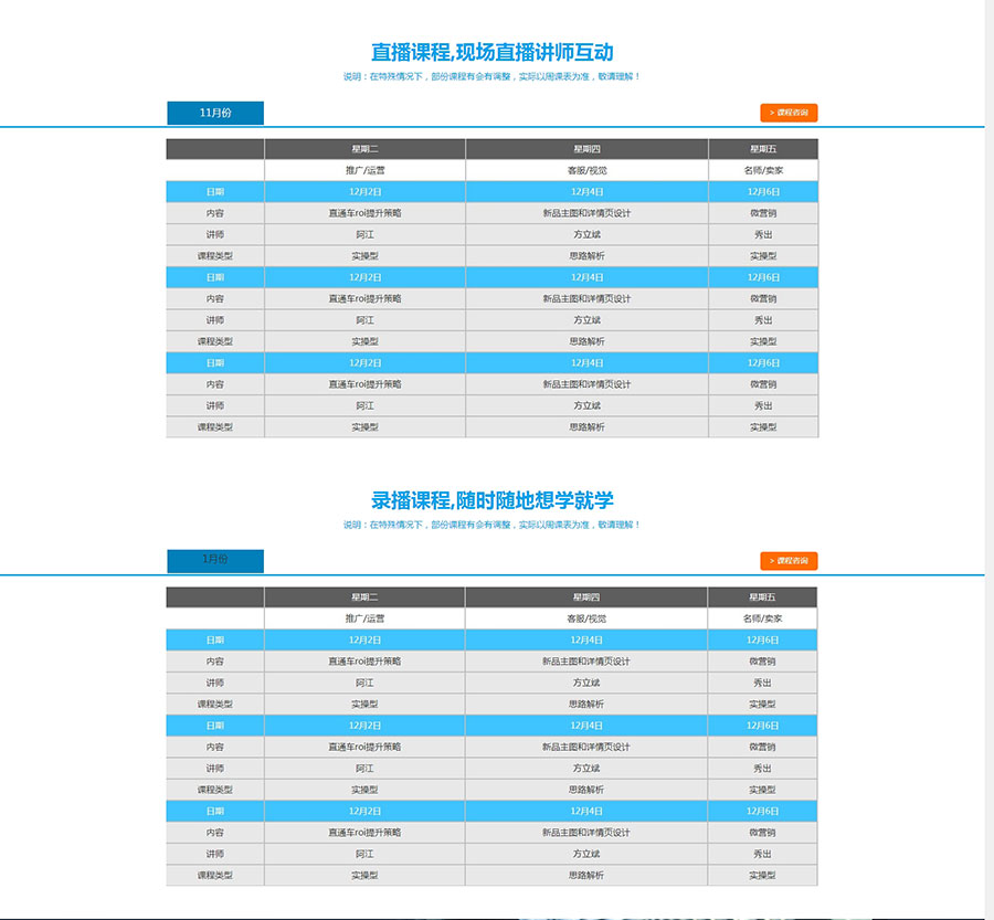 黑眼睛廣告為淘寶大學(xué)培訓(xùn)官網(wǎng)設(shè)計(jì)的賣盟俱樂部板塊