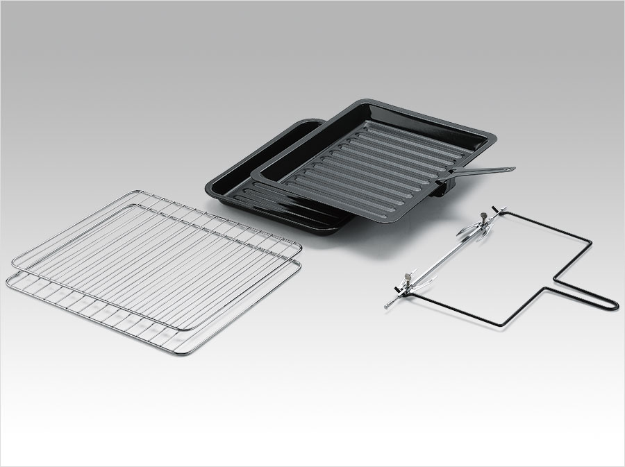 黑眼睛廣告為漢美馳拍攝的電轉(zhuǎn)大容量臺式烤箱實(shí)物圖-配件